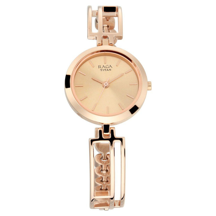 Titan Raga Viva Rose Gold Metal Analog Strap Watch for Women - The Watch Factory ®