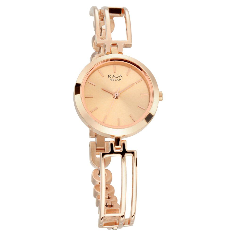 Titan Raga Viva Rose Gold Metal Analog Strap Watch for Women NS2622WM01