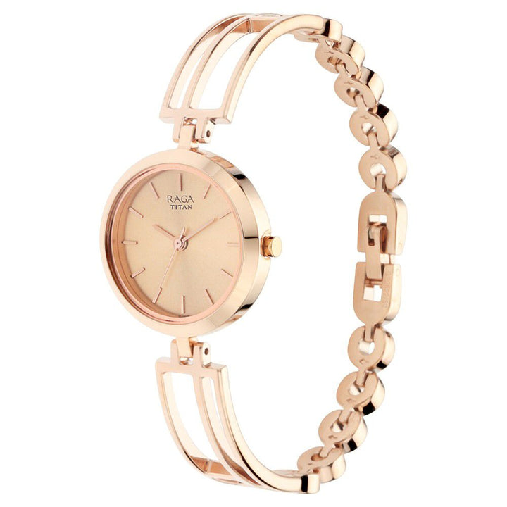 Titan Raga Viva Rose Gold Metal Analog Strap Watch for Women - The Watch Factory ®