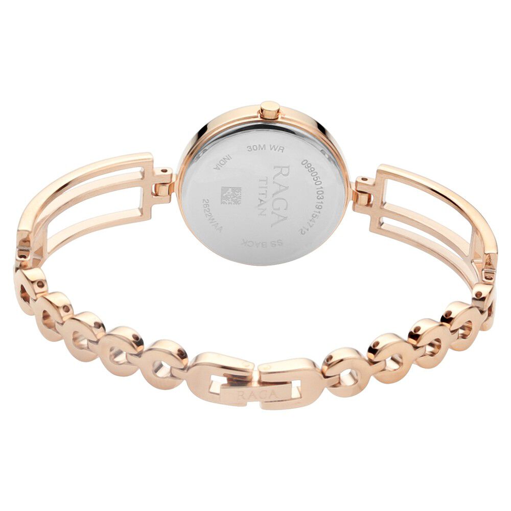 Titan Raga Viva Rose Gold Metal Analog Strap Watch for Women NS2622WM01