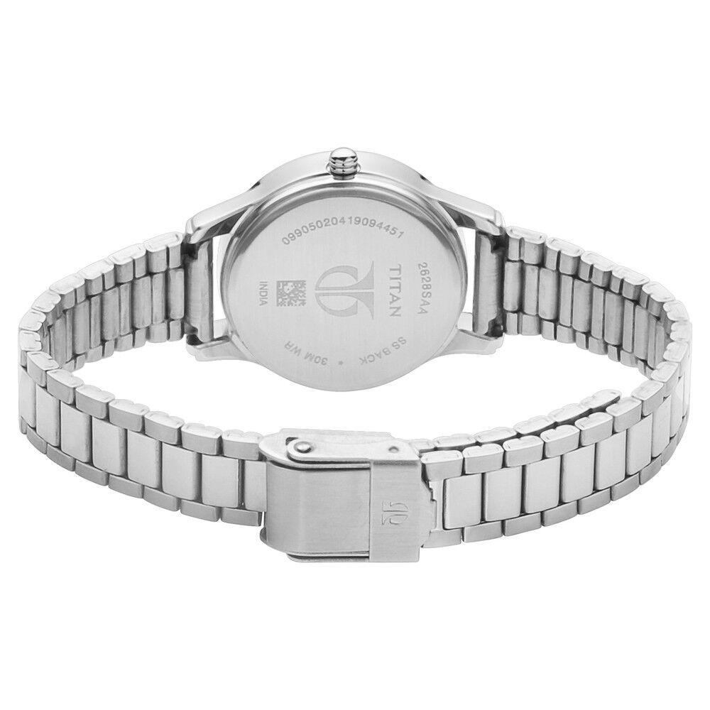 Titan Quartz Analog with Date Blue Dial Metal Strap Watch for Women - The Watch Factory ®