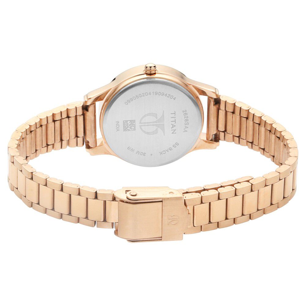 Titan Quartz Analog with Date Silver Dial Metal Strap Watch for Women NS2628WM01