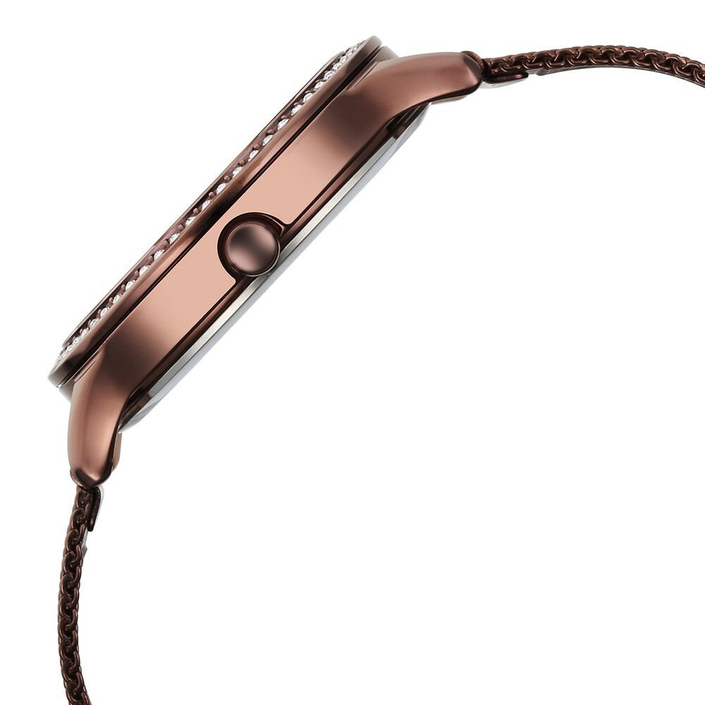 Titan Purple Glam It Up Brown Dial Analog with Date Stainless Steel Strap Watch for Women - The Watch Factory ®