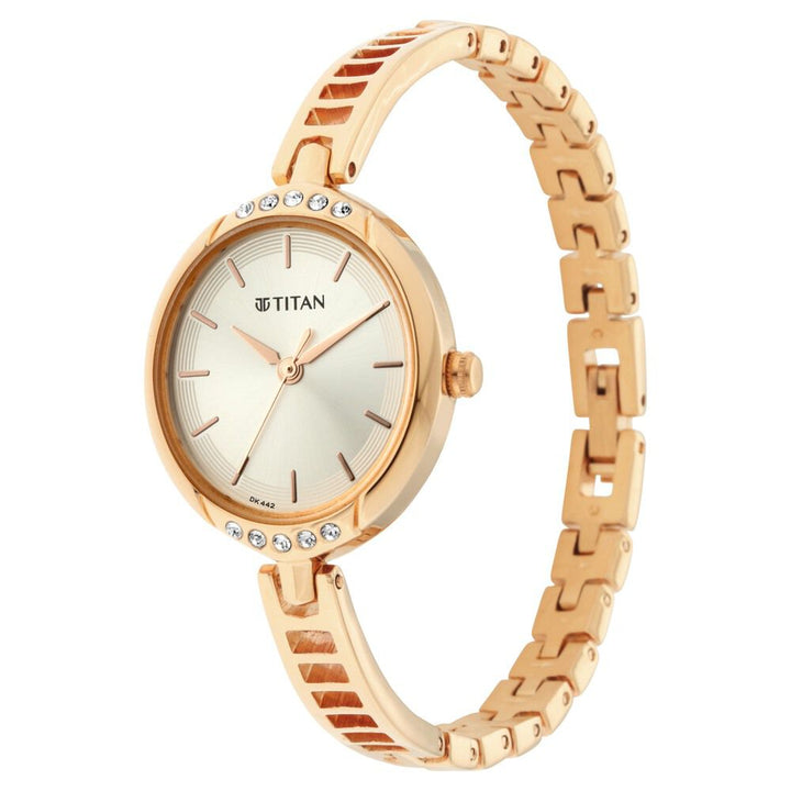 Titan Quartz Analog Silver Dial Metal Strap Watch for Women NS2637WM01