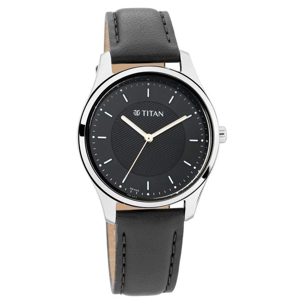 Titan Workwear Black Dial Women Watch With Leather Strap - The Watch Factory ®
