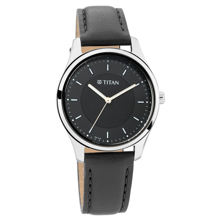 Titan Workwear Black Dial Women Watch With Leather Strap - The Watch Factory ®