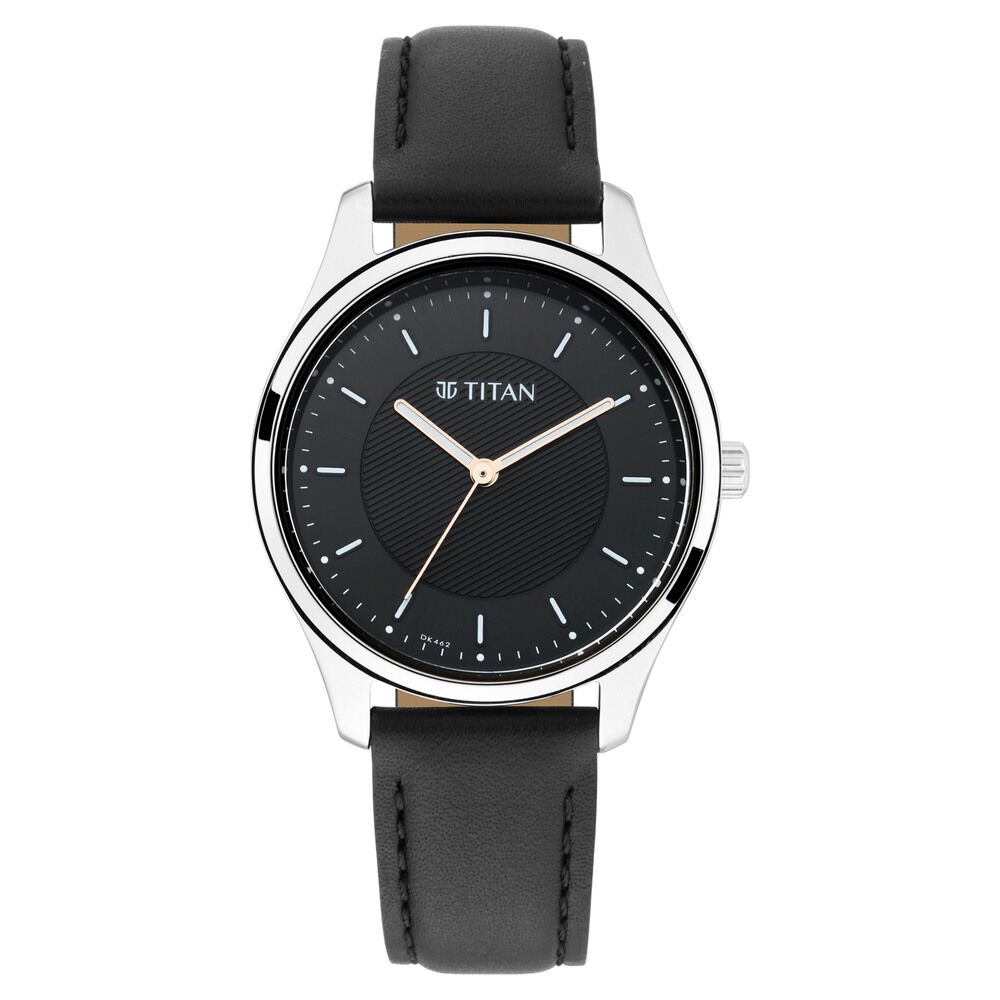 Titan Workwear Black Dial Women Watch With Leather Strap - The Watch Factory ®