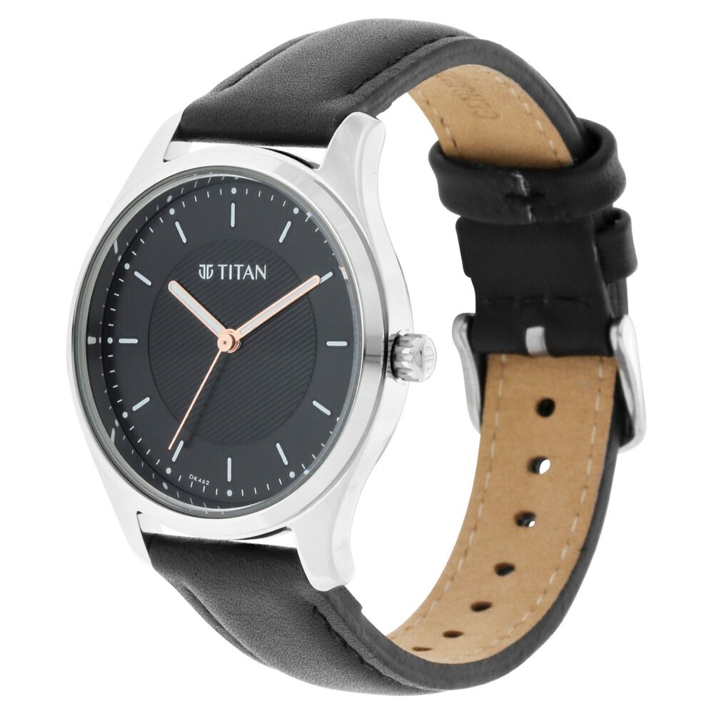 Titan Workwear Black Dial Women Watch With Leather Strap - The Watch Factory ®