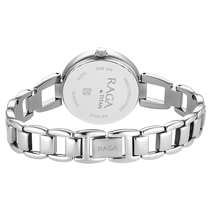 Titan Raga Viva Blue Dial Analog with Date Silver Metal Strap Watch for Women - The Watch Factory ®
