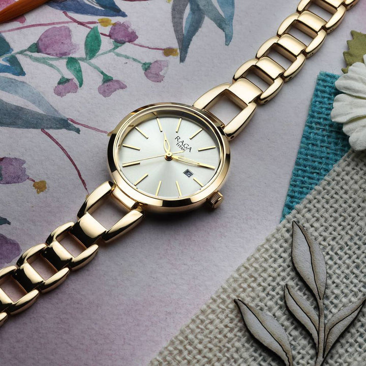 Titan Raga Viva 2642YM01 Golden Dial Women&