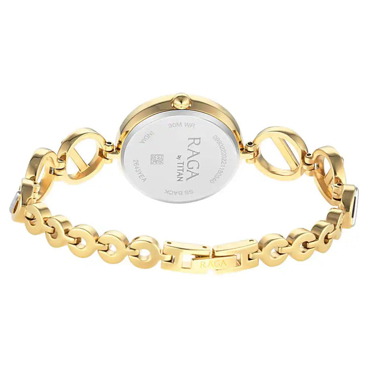 Titan Raga Viva Golden Dial Metal Strap Watch NQ2643BM01