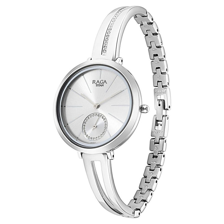 Titan Raga Viva Silver Dial Women Watch With Metal Strap NS2647SM01
