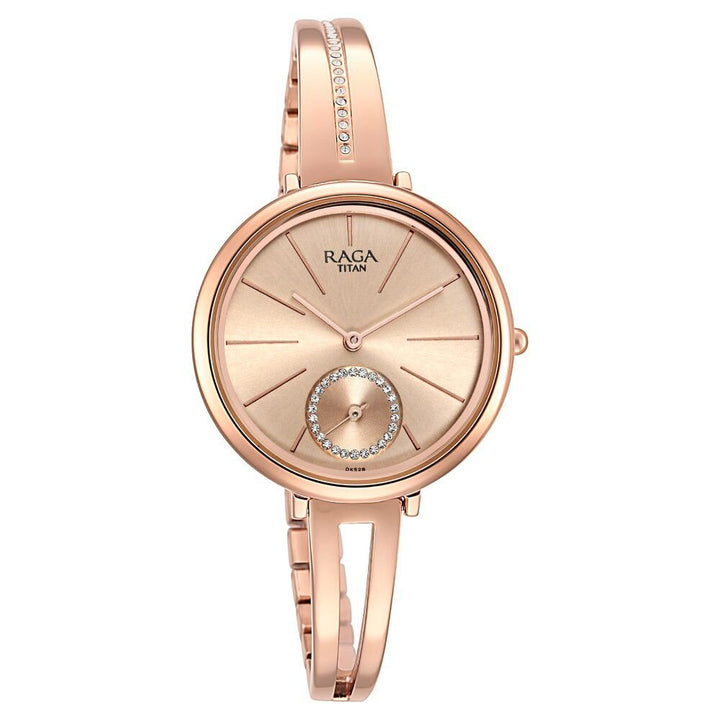 Titan Raga Viva Quartz Analog Rose Gold Dial Rose Gold Metal Strap Watch For Women - The Watch Factory ®