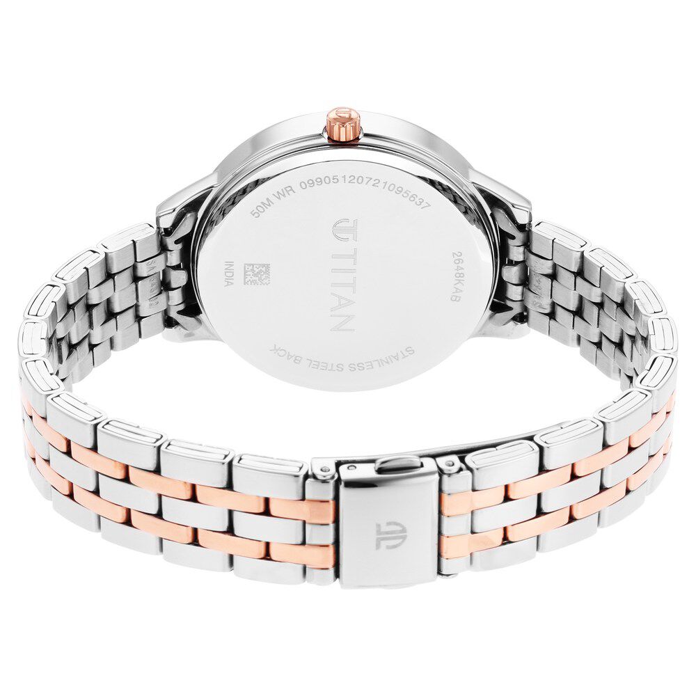 Titan Women's Precision Simplicity Watch: Grey Gradient Dial with Stainless Steel Strap NS2648KM01