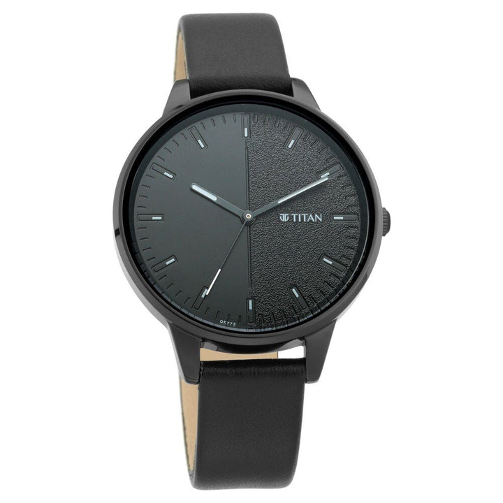 Titan Women's Precision Simplicity Watch: Black Gradient Dial with Leather Strap - The Watch Factory ®