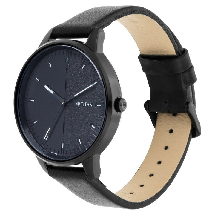 Titan Women's Precision Simplicity Watch: Black Gradient Dial with Leather Strap NS2648NL01