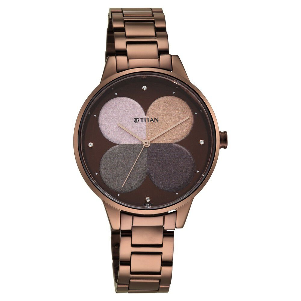 Titan Women's Purple Allure Watch: Floral Mosaic Dial & Sleek Strap - The Watch Factory ®