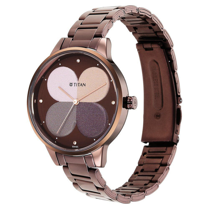 Titan Women's Purple Allure Watch: Floral Mosaic Dial & Sleek Strap - The Watch Factory ®