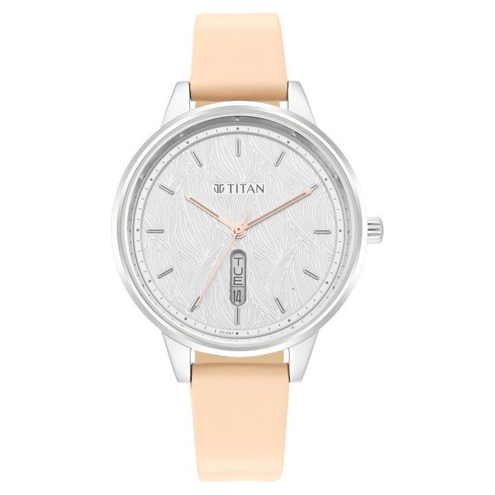 Titan Women's Precision Simplicity Watch: Silver Gradient Dial with Metal Strap NS2648SL03