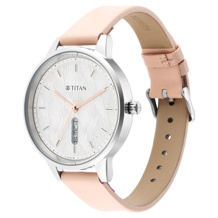 Titan Women's Precision Simplicity Watch: Silver Gradient Dial with Metal Strap NS2648SL03