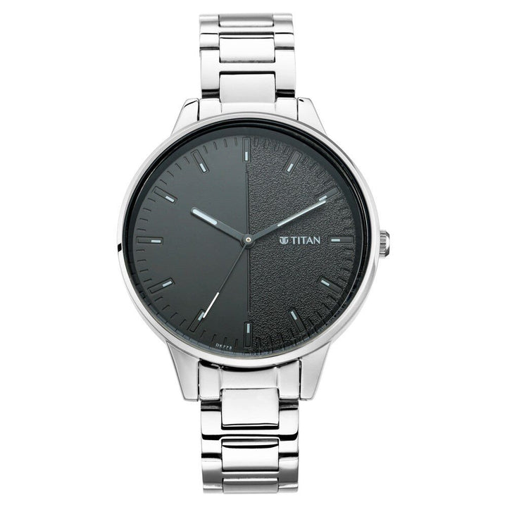 Titan Women's Precision Simplicity Watch: Black Gradient Dial with Metal Strap - The Watch Factory ®
