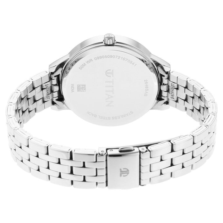 Titan Women's Precision Simplicity Watch: Black Gradient Dial with Metal Strap NR2648SM03