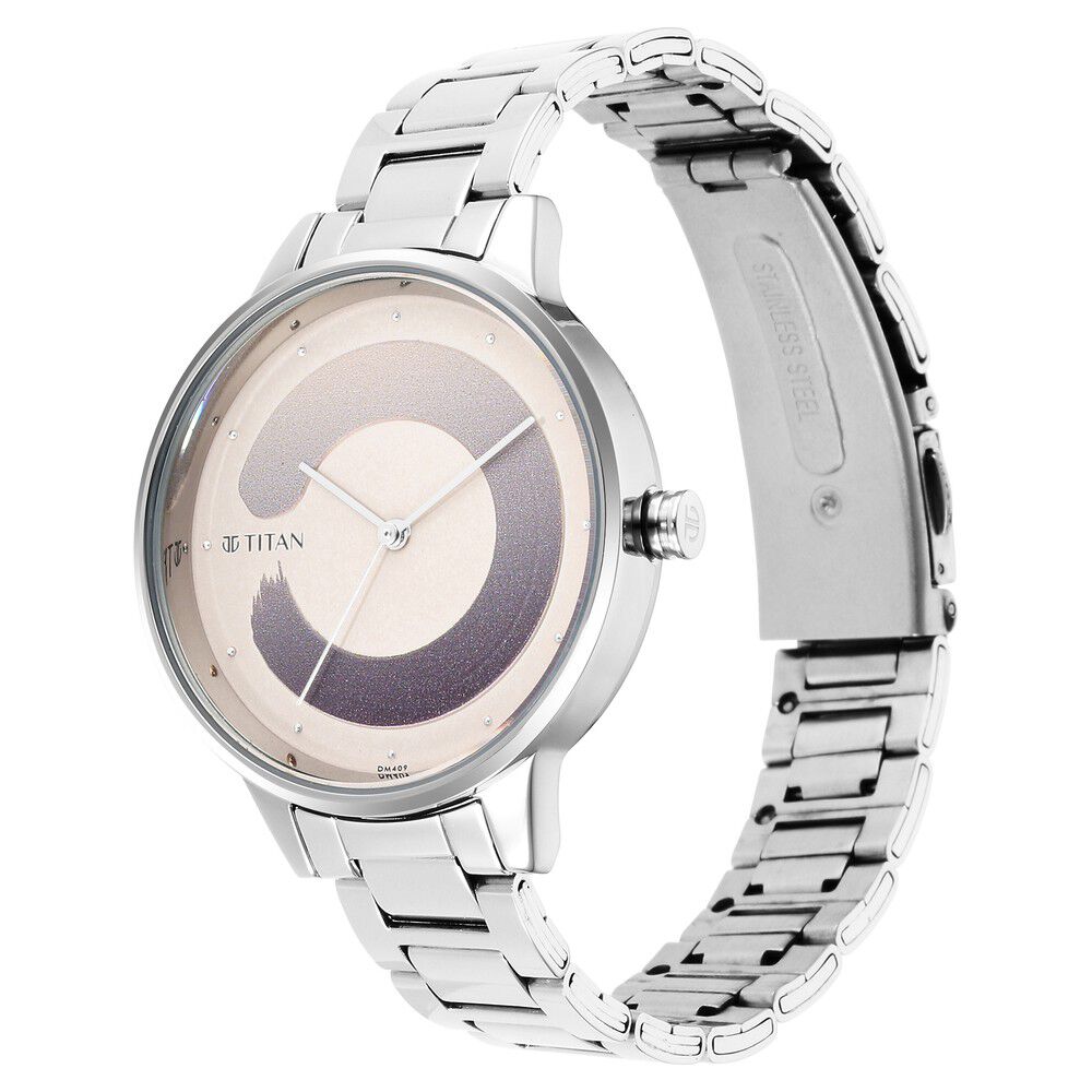 Titan Purple Glam It Up Brown Dial Women Watch With Stainless Steel Strap - The Watch Factory ®