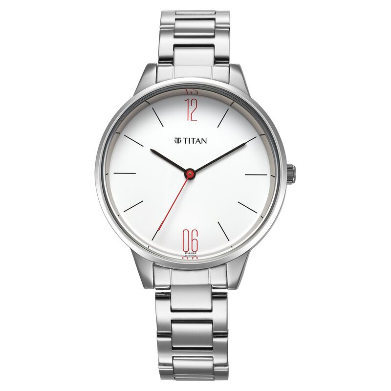 Titan Quartz Analog White Dial Watch For Women