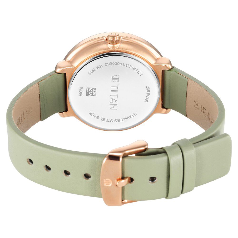 Titan Neo Green Dial Analog Leather Strap Watch for Women - The Watch Factory ®