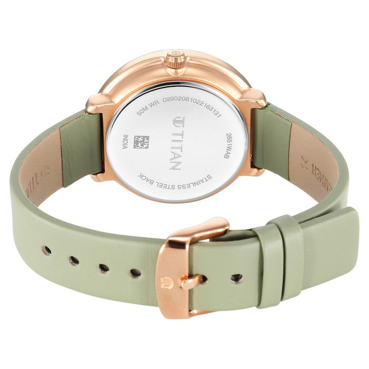 Titan Neo Green Dial Analog Leather Strap Watch for Women - The Watch Factory ®