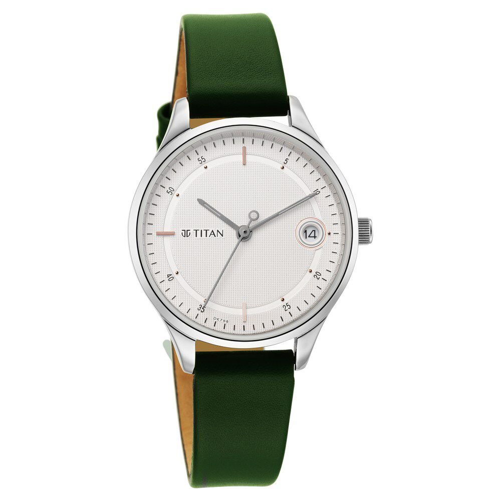 Titan Workwear Silver Dial Women Watch With Leather Strap - The Watch Factory ®