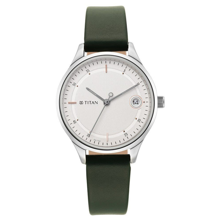 Titan Workwear Silver Dial Women Watch With Leather Strap - The Watch Factory ®