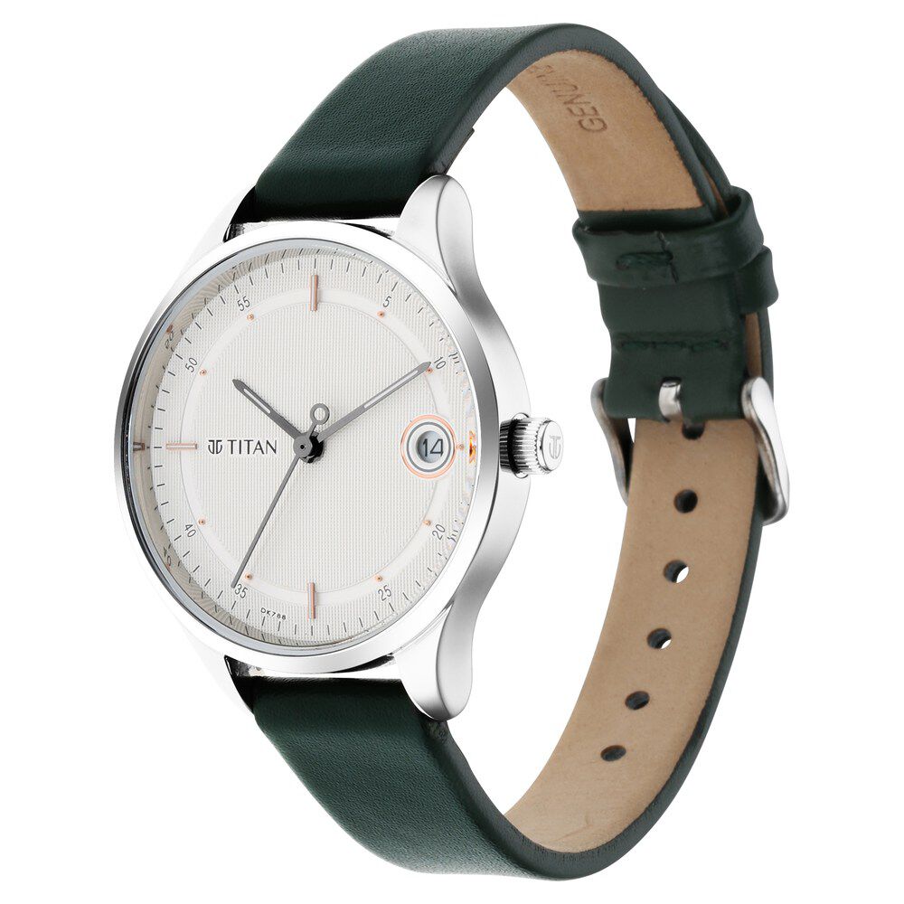 Titan Workwear Silver Dial Women Watch With Leather Strap - The Watch Factory ®