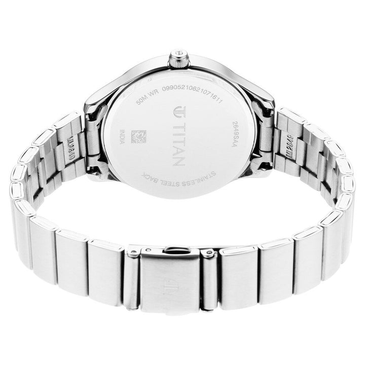 Titan Workwear Black Dial Women Watch With Stainless Steel Strap NS2649SM01