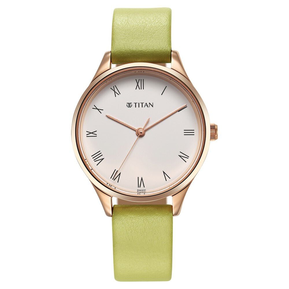 Titan Workwear Green Leather Strap watch for Women - The Watch Factory ®