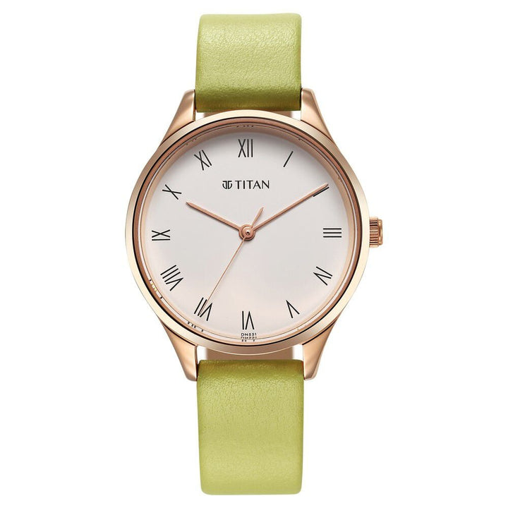 Titan Workwear Green Leather Strap watch for Women - The Watch Factory ®