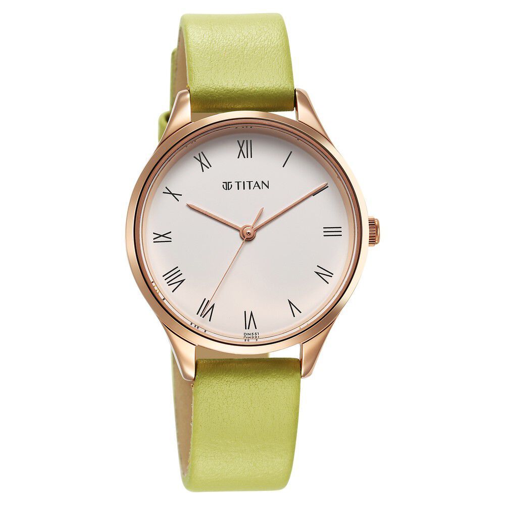 Titan Workwear Green Leather Strap watch for Women - The Watch Factory ®