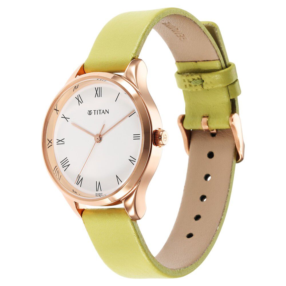 Titan Workwear Green Leather Strap watch for Women - The Watch Factory ®