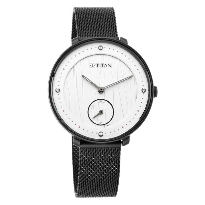Titan Workwear Black Dial Women Watch With Stainless Steel Strap - The Watch Factory ®