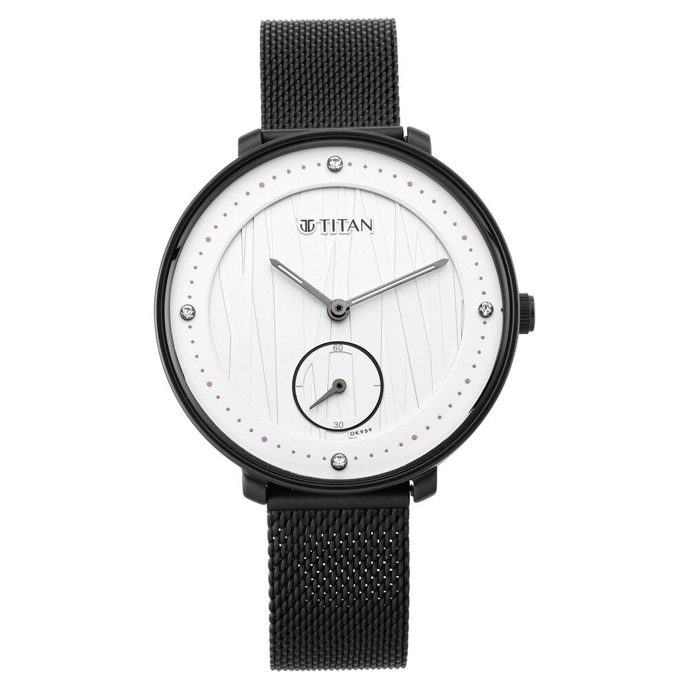 Titan Workwear Black Dial Women Watch With Stainless Steel Strap - The Watch Factory ®