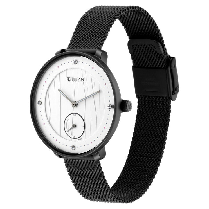 Titan Workwear Black Dial Women Watch With Stainless Steel Strap - The Watch Factory ®