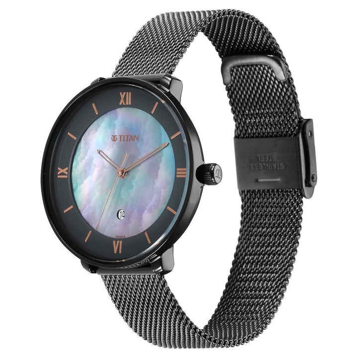 Titan Workwear Mother Of Pearl Dial Stainless Steel Strap Watch for Women - The Watch Factory ®