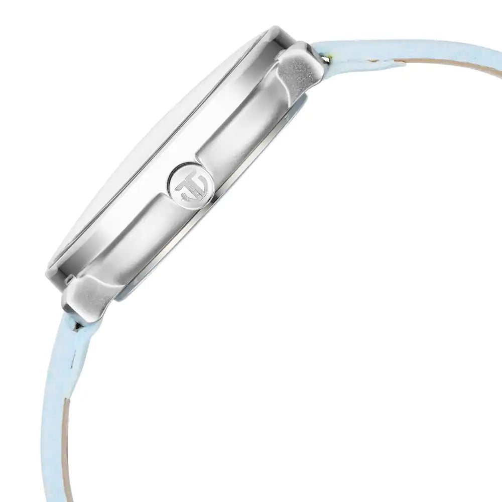 Titan Pastel Dreams Silver Dial Blue Leather Strap Watch NQ2651SL04