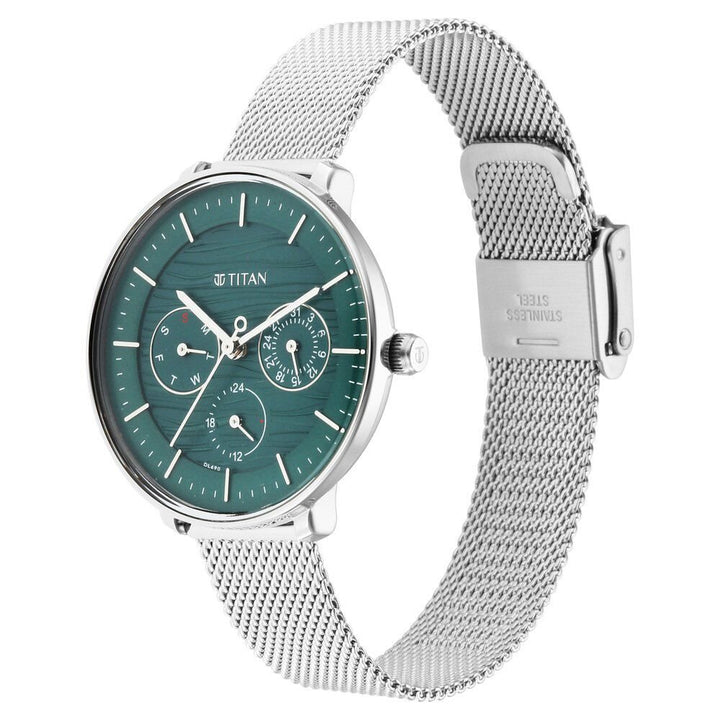 Titan Women's Svelte Black: Multi - Function Watch with Metal Strap - The Watch Factory ®