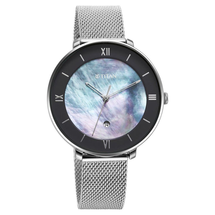 Titan Workwear Mother Of Pearl Dial Analog Stainless Steel Strap watch for Women - The Watch Factory ®