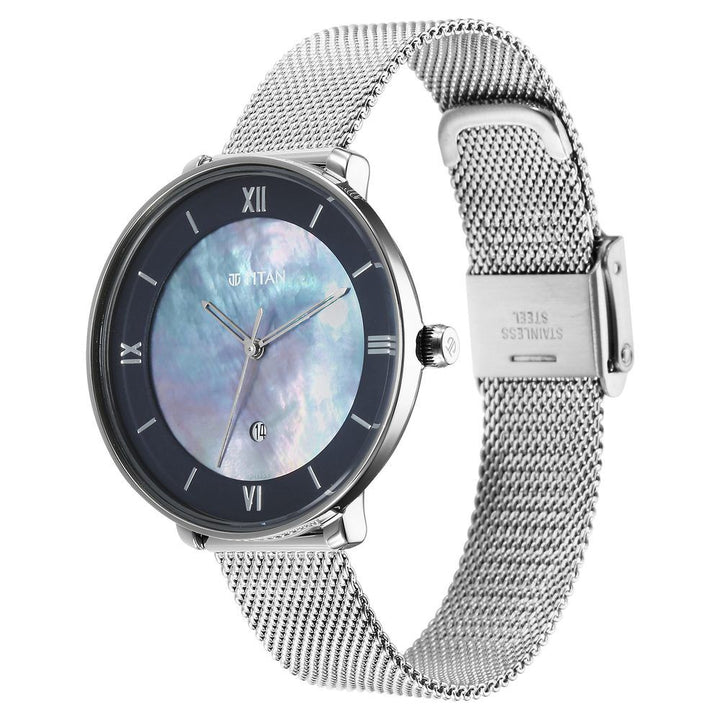 Titan Workwear Mother Of Pearl Dial Analog Stainless Steel Strap watch for Women - The Watch Factory ®