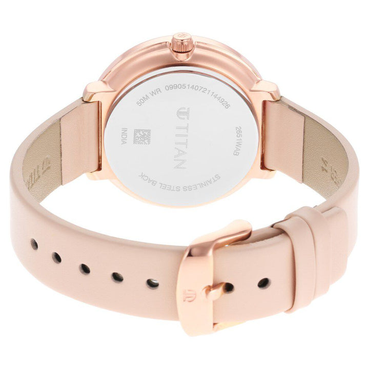 Titan Women's Svelte Rose gold: Multi-Function Watch with Leather Strap NS2651WL03
