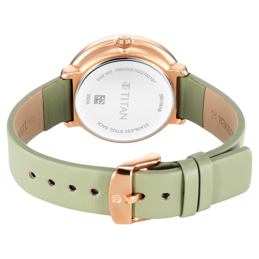 Titan Neo Quartz Multifunction White Dial Leather Strap Watch for Women - The Watch Factory ®