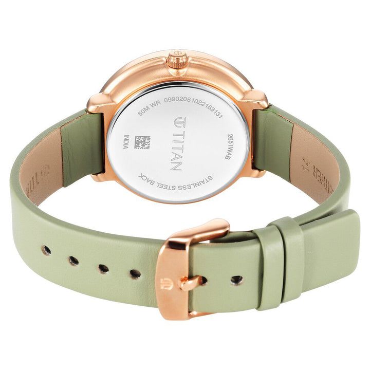 Titan Neo Quartz Multifunction White Dial Leather Strap Watch for Women - The Watch Factory ®