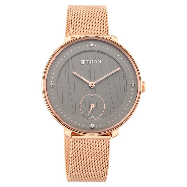 Titan Workwear Black Dial Women Watch With Stainless Steel Strap - The Watch Factory ®